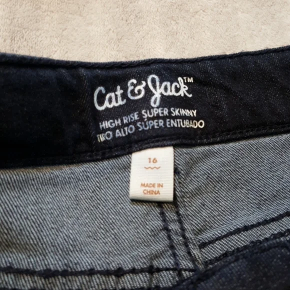 Cat and Jack girls navy blue skinny jeans - Picture 5 of 7